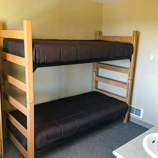 bunked beds inside townhouse double