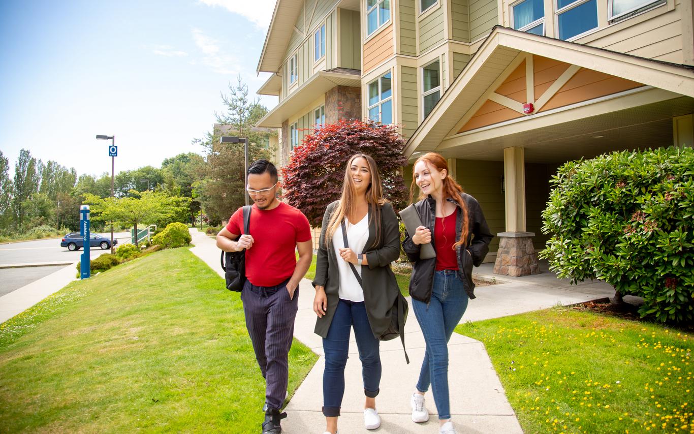 VIU Residences Students Outside